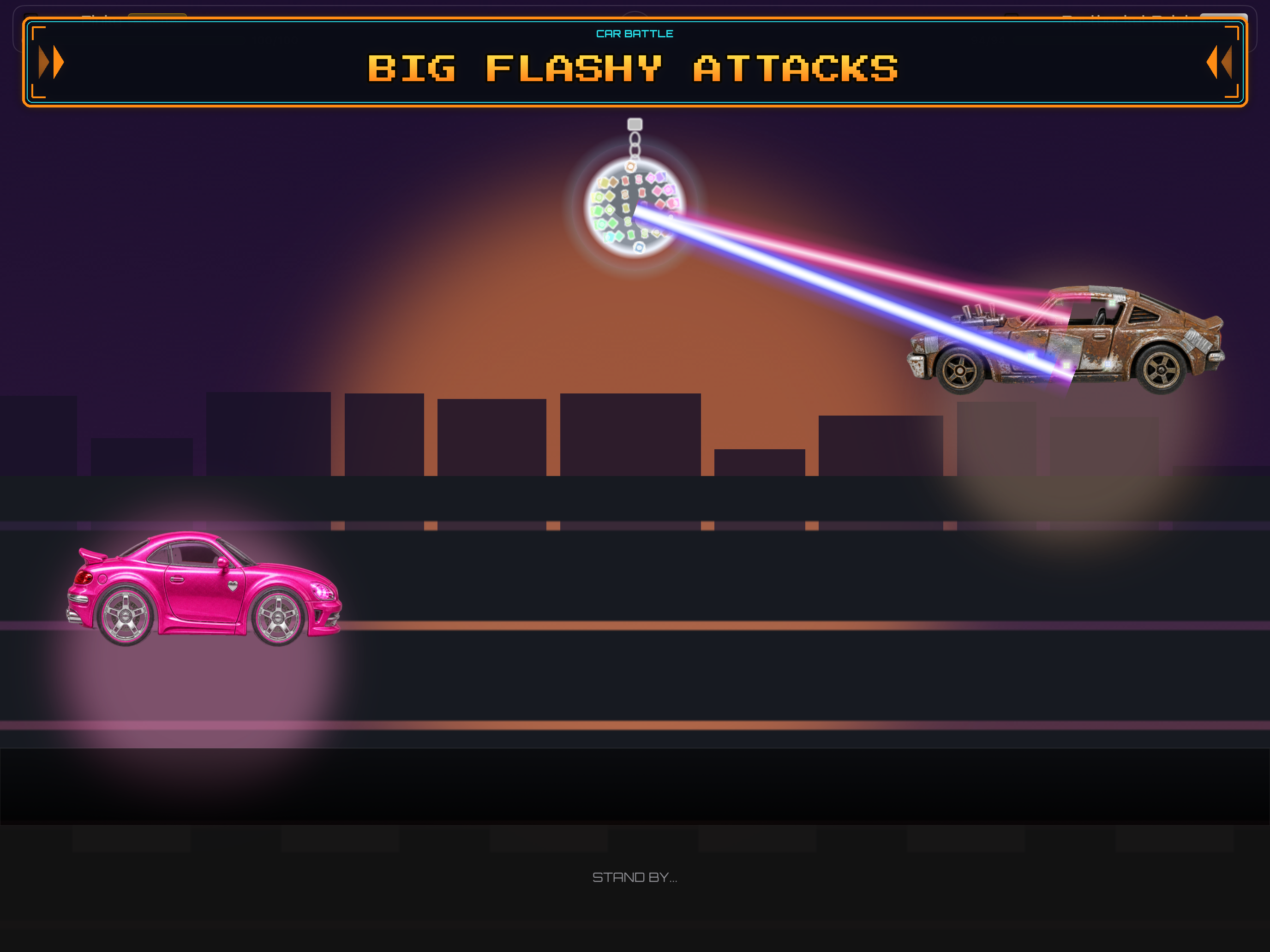 A flashy attack connecting in battle